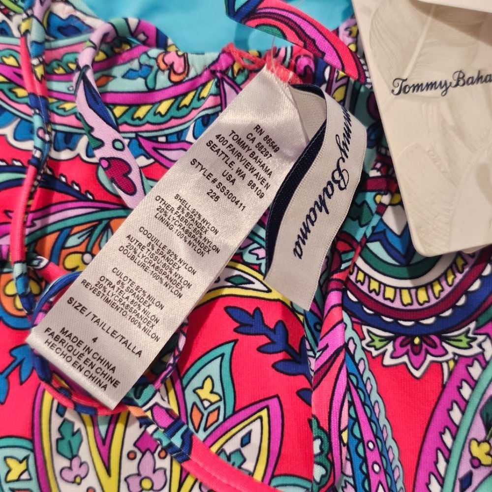 Tommy Bahama Reversible Lace-up One-Piece Swimsuit Size 4 - Picture 10 of 12